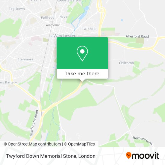 Twyford Down Memorial Stone map