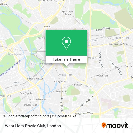West Ham Bowls Club map