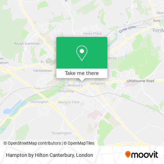 Hampton by Hilton Canterbury map