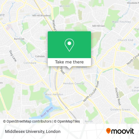 Middlesex University map