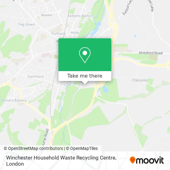Winchester Household Waste Recycling Centre map