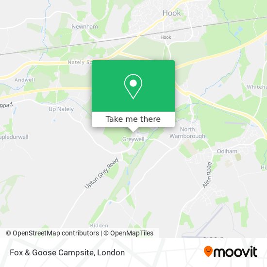 Fox & Goose Campsite map