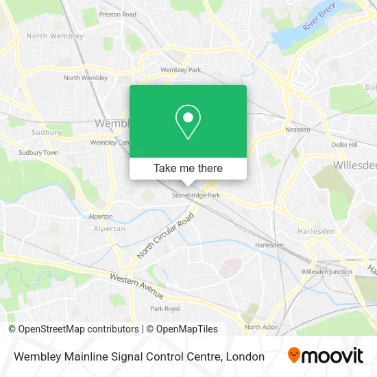 Wembley Mainline Signal Control Centre map