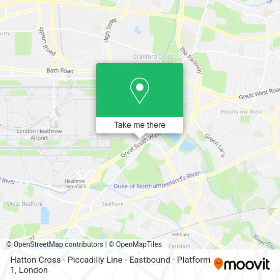 Hatton Cross - Piccadilly Line - Eastbound - Platform 1 map