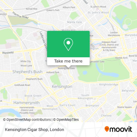 Kensington Cigar Shop map