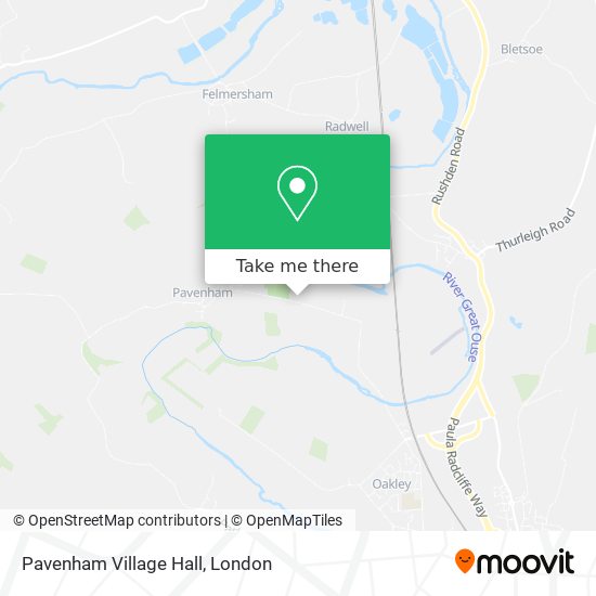 Pavenham Village Hall map