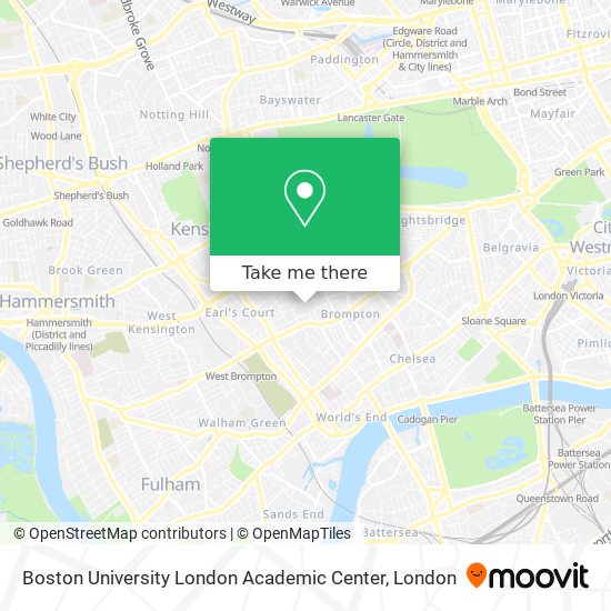 Boston University London Academic Center map