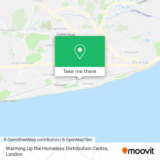 Warming Up the Homeless Distribution Centre map