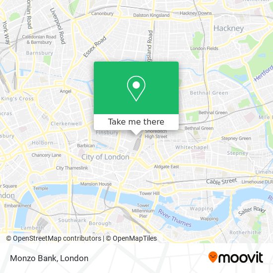 Monzo Bank map