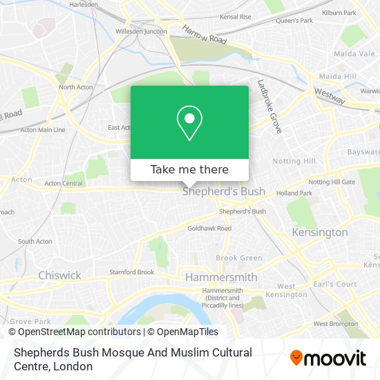 Shepherds Bush Mosque And Muslim Cultural Centre map