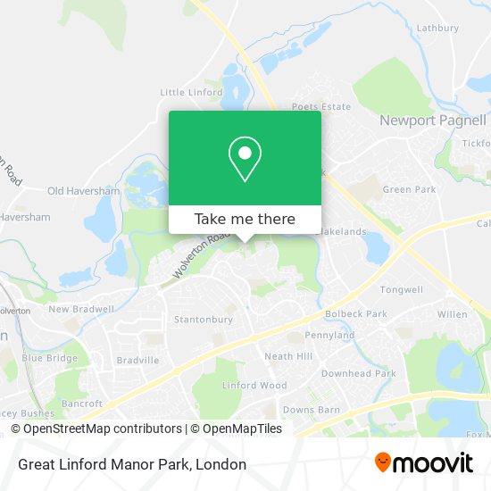 Great Linford Manor Park map