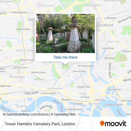 Tower Hamlets Cemetery Park map