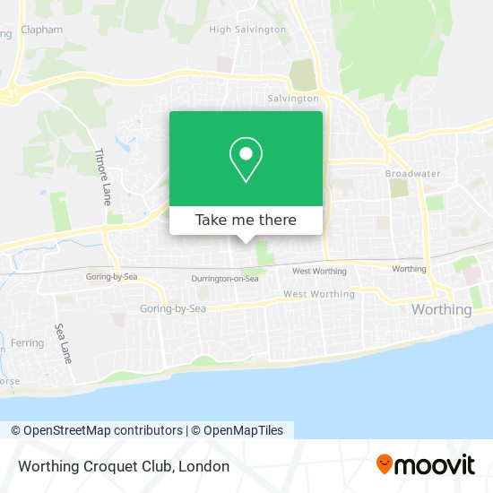 Worthing Croquet Club map