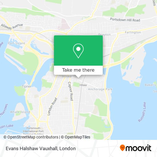 Evans Halshaw Vauxhall map