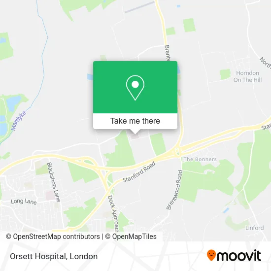 Orsett Hospital map