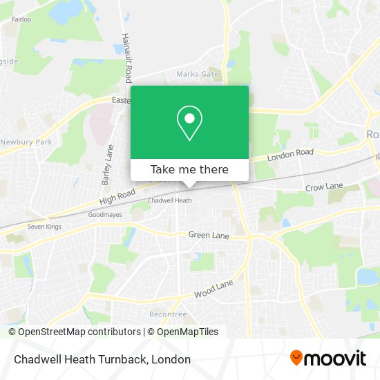 Chadwell Heath Turnback map
