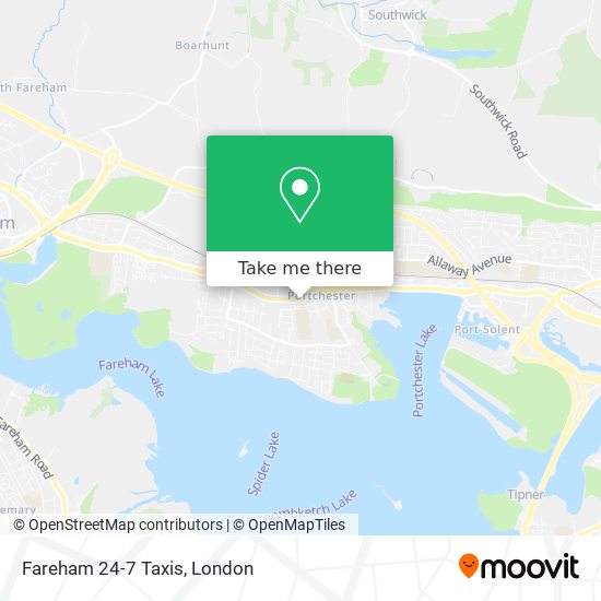Fareham 24-7 Taxis map