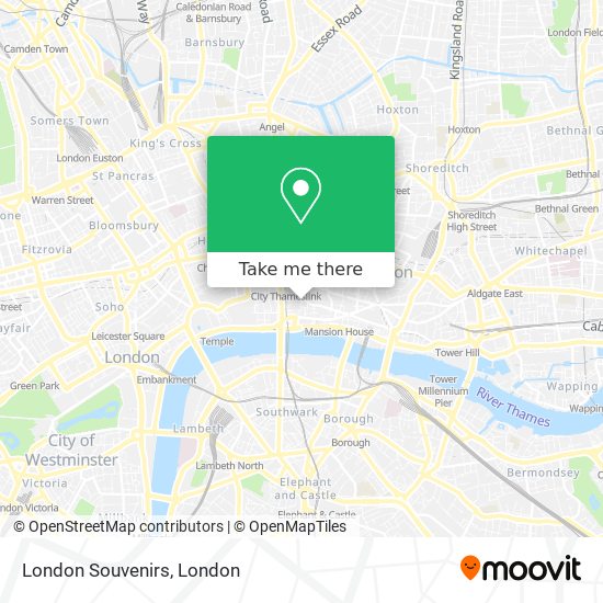 London Souvenirs map