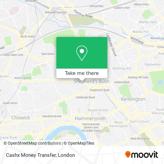 Cashx Money Transfer map
