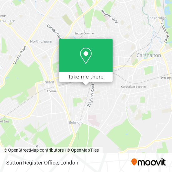 Sutton Register Office map