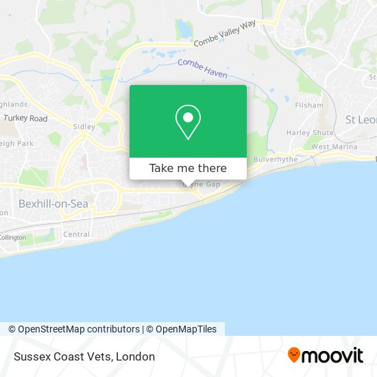 Sussex Coast Vets map