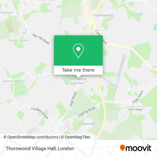Thornwood Village Hall map