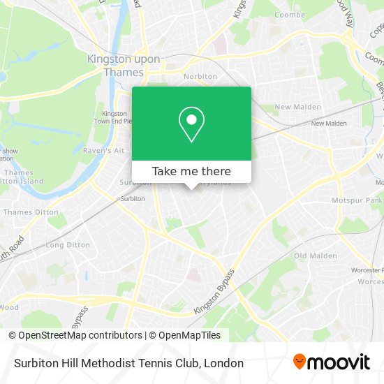 Surbiton Hill Methodist Tennis Club map