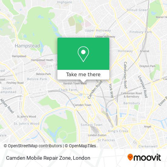 Camden Mobile Repair Zone map