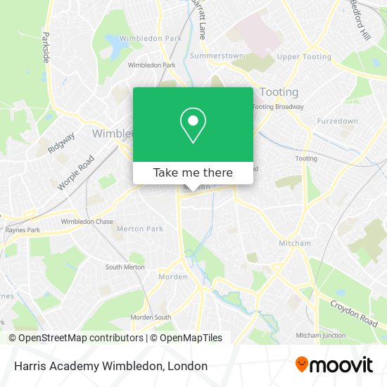 Harris Academy Wimbledon map