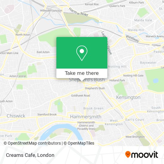 Creams Cafe map
