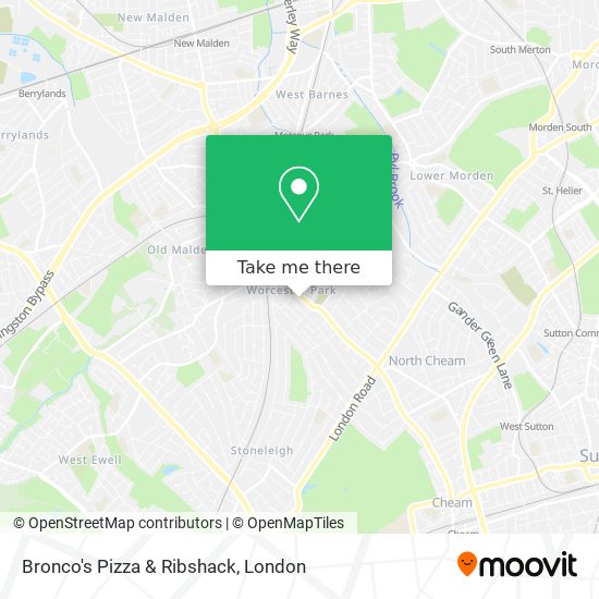 Bronco's Pizza & Ribshack map