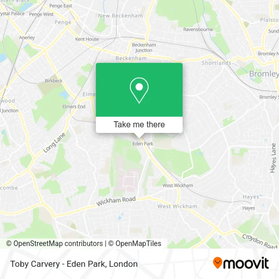 Toby Carvery - Eden Park map
