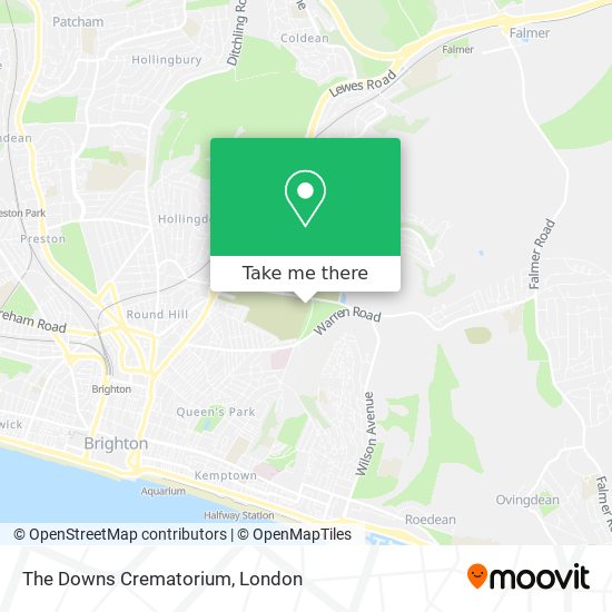 The Downs Crematorium map