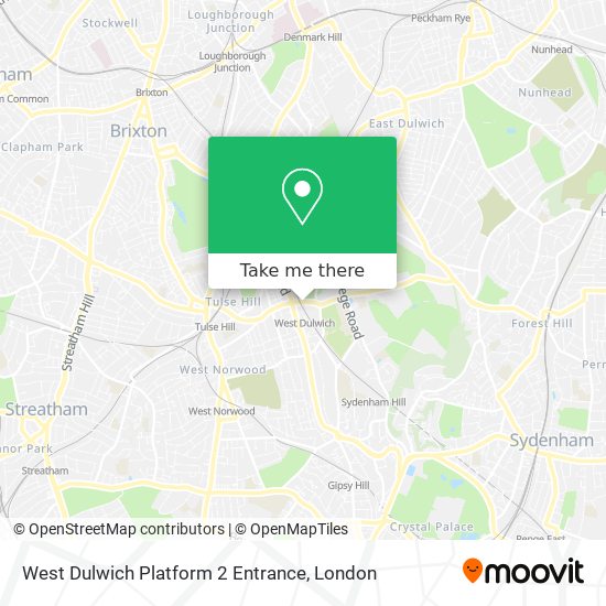 West Dulwich Platform 2 Entrance map
