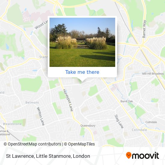 St Lawrence, Little Stanmore map