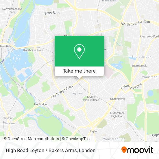 High Road Leyton / Bakers Arms map