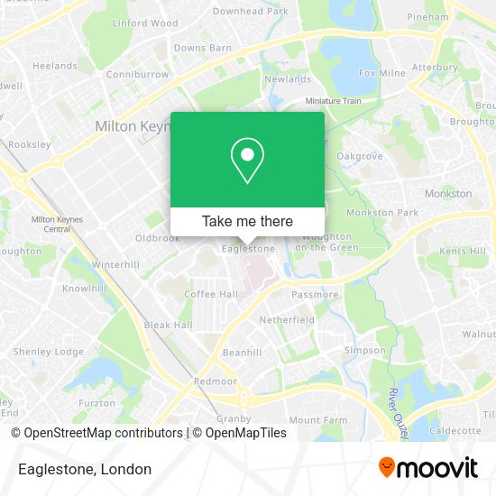 How to get to Eaglestone in Milton Keynes by bus or train?