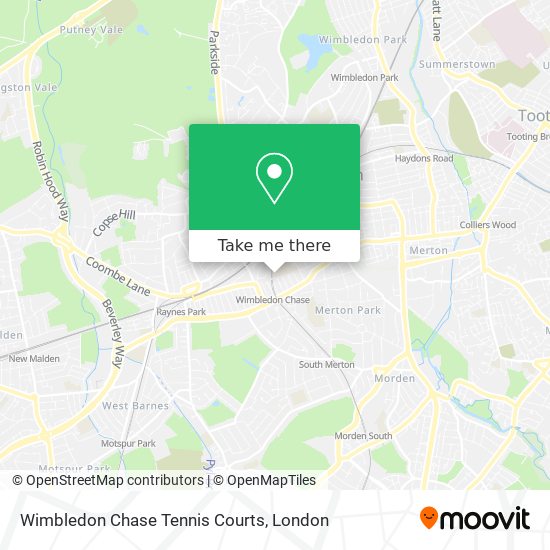 Wimbledon Chase Tennis Courts map