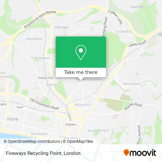 Fiveways Recycling Point map