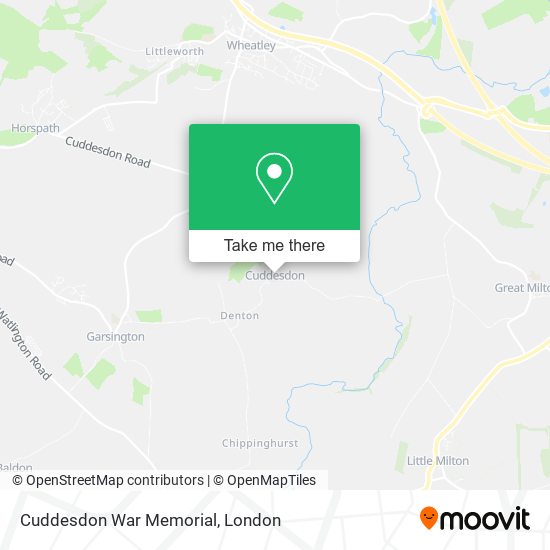 Cuddesdon War Memorial map