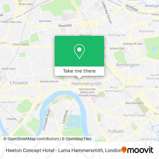 Heeton Concept Hotel - Luma Hammersmith map