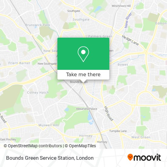Bounds Green Service Station map