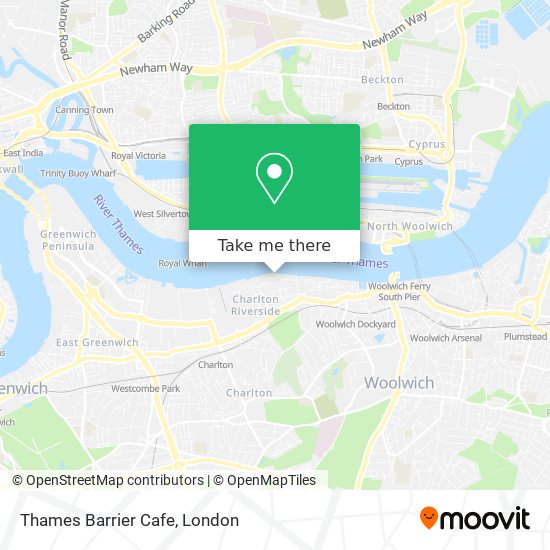 Thames Barrier Cafe map