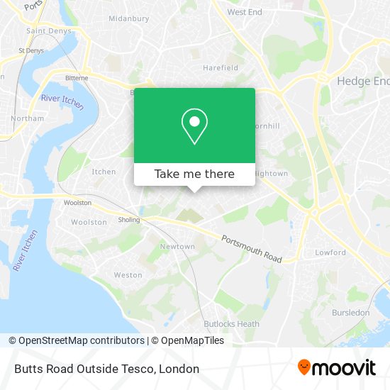 Butts Road Outside Tesco map