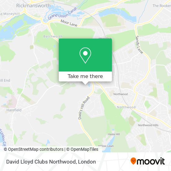 David Lloyd Clubs Northwood map
