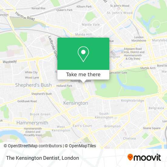 The Kensington Dentist map