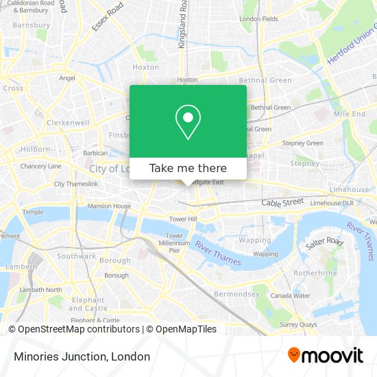 Minories Junction map