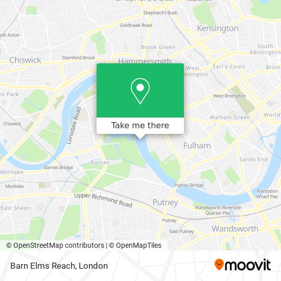 Barn Elms Reach map