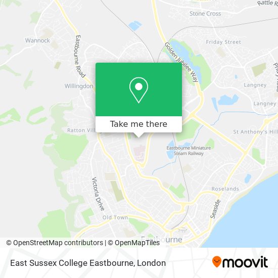 East Sussex College Eastbourne map