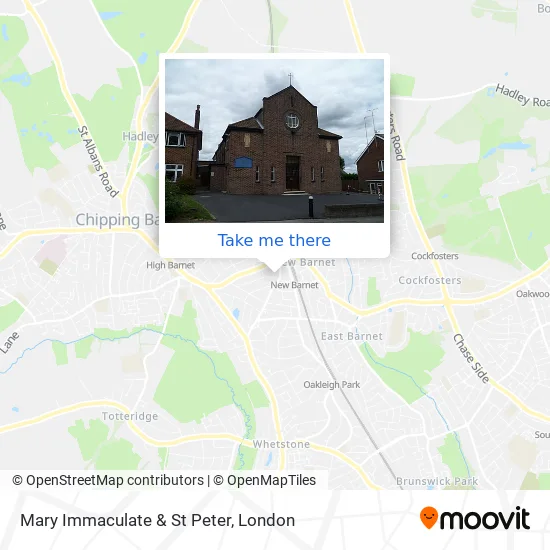 Mary Immaculate & St Peter map